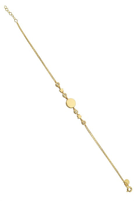 Pulsera de estrella de piedras preciosas de oro macizo | 14K (585) | 2,85 gramos