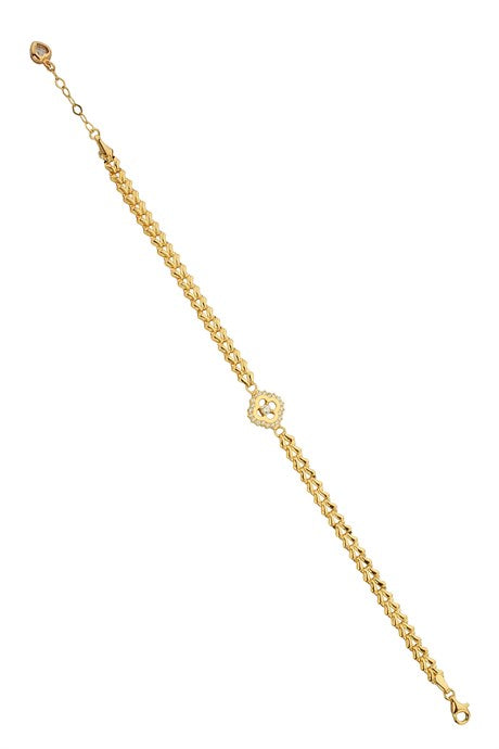 Bracelet trèfle en or massif avec pierres précieuses | 14K (585) | 4,56 grammes