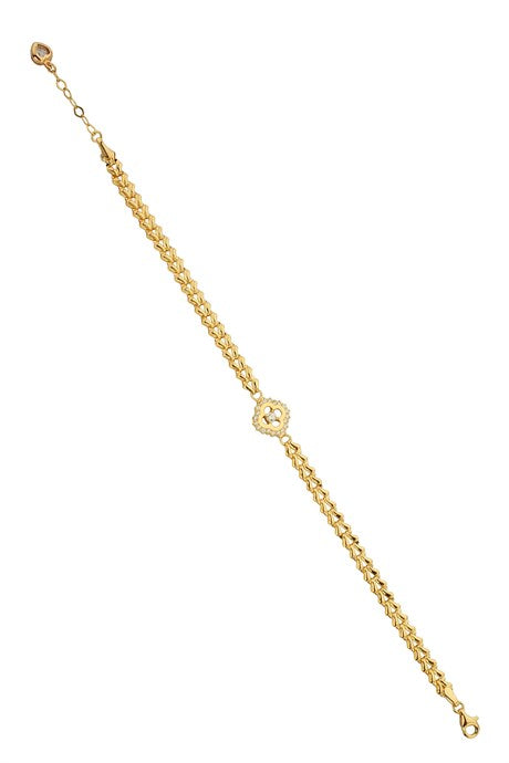Solid Gold Gemstone Clover Bracelet | 14K (585) | 4.56 gr