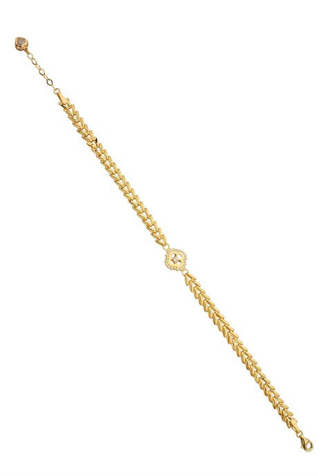 Solid Gold Gemstone Clover Bracelet | 14K (585) | 5.10 gr