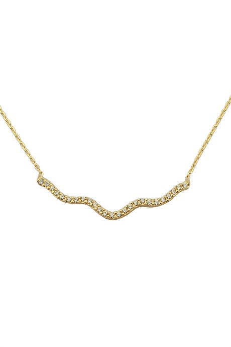 Solid Gold Gemstone Dainty Necklace | 14K (585) | 1.41 gr