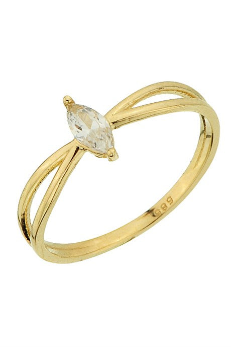 Solid Gold Solitaire Ring | 14K (585) | 1.37 gr