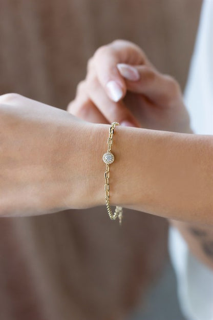 Bracelet solitaire en or massif | 14K (585) | 1,72 g