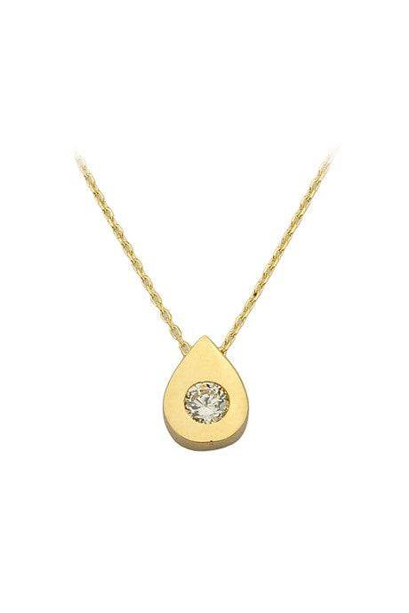 Collier goutte solitaire en or massif | 14K (585) | 1,68 g