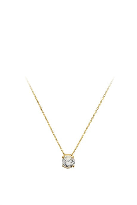 Solid Gold Solitaire Necklace | 14K (585) | 1.83 gr