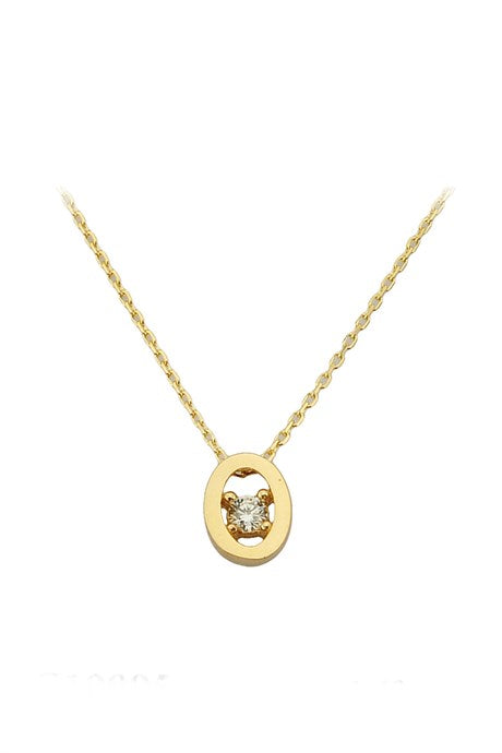 Solid Gold Solitaire Necklace | 14K (585) | 1.42 gr