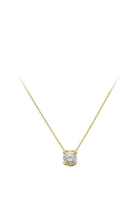 Solid Gold Solitaire Necklace | 14K (585) | 1.88 gr