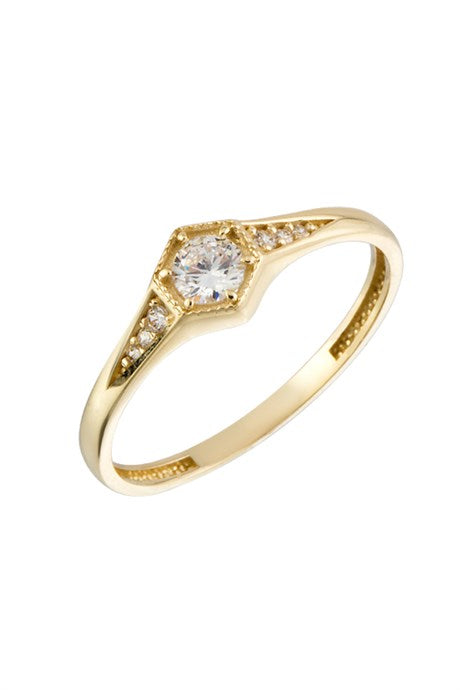 Solid Gold Solitaire Ring | 14K (585) | 1.26 gr