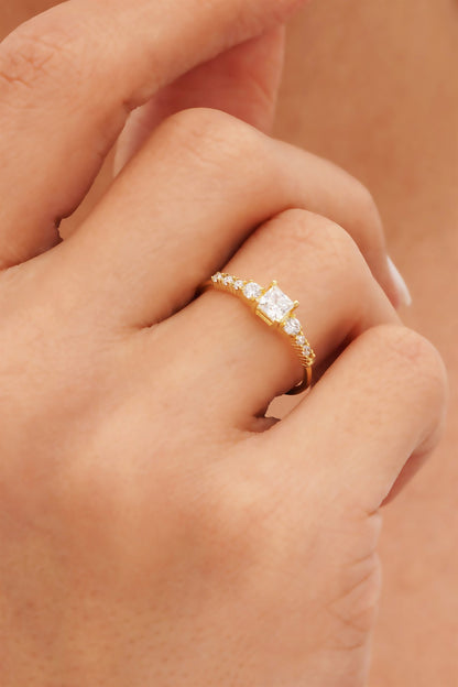 Solid Gold Solitaire Ring