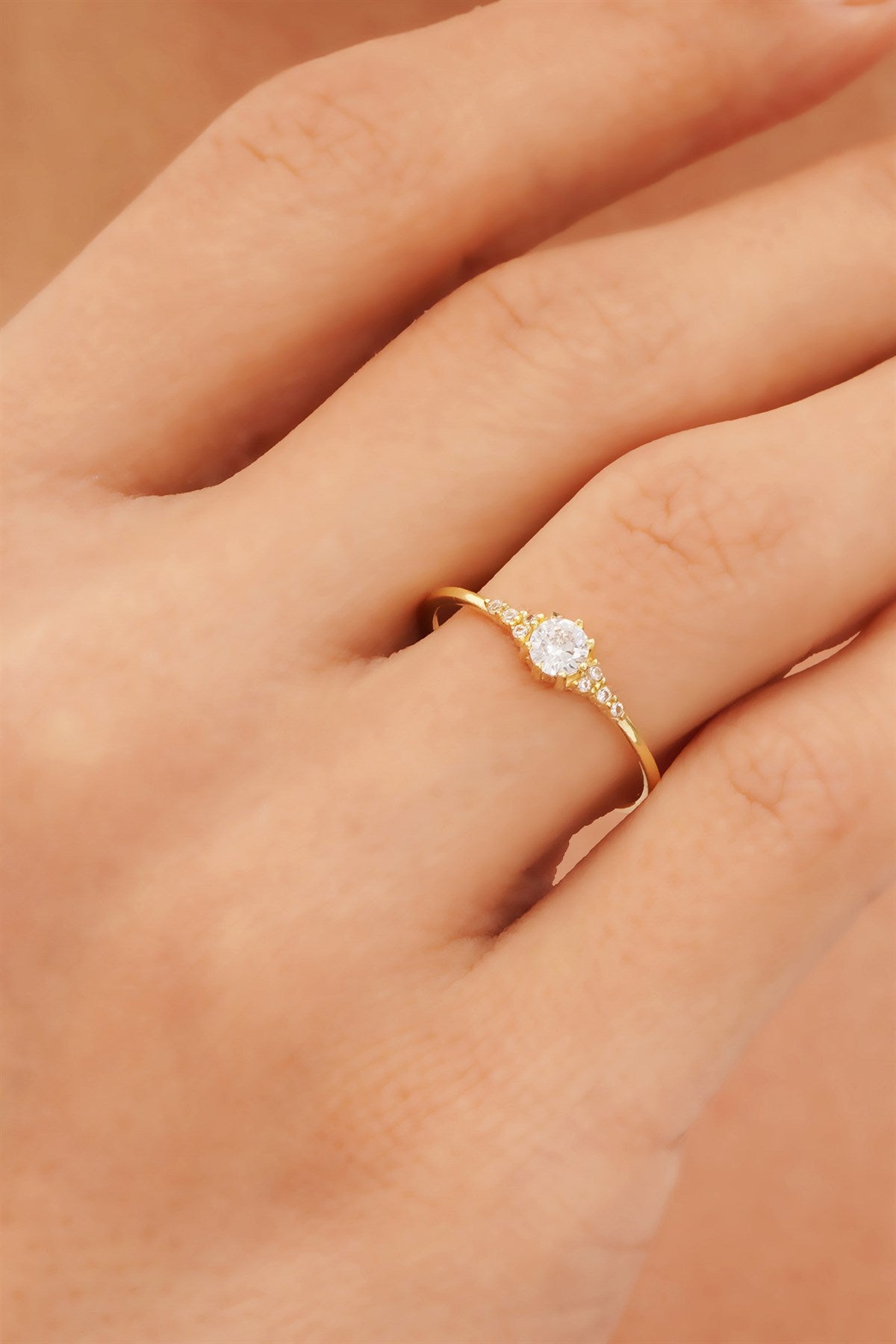 Solid Gold Solitaire Ring