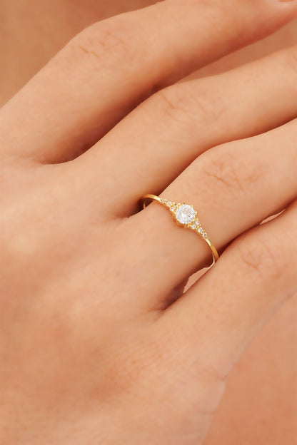 Solid Gold Solitaire Ring