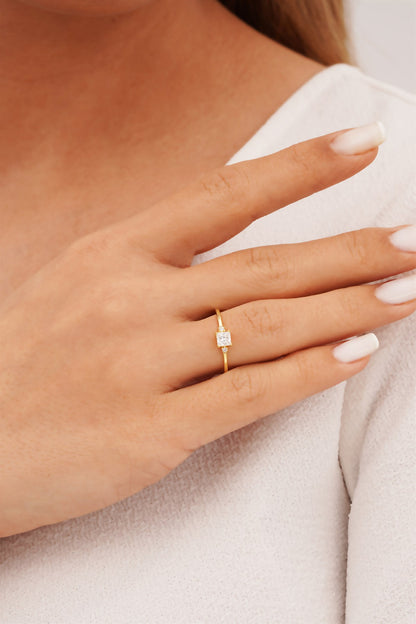 Solid Gold Solitaire Ring