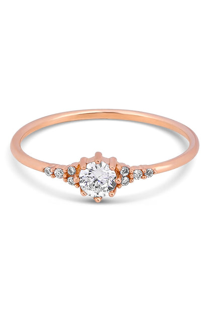 Solid Gold Solitaire Ring