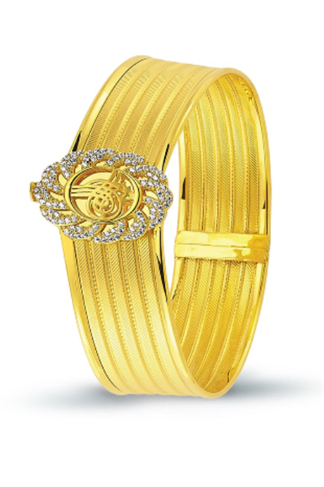 Esposas Trabzon de oro macizo con pulsera con signo | 14K (585) | 18,18 gramos