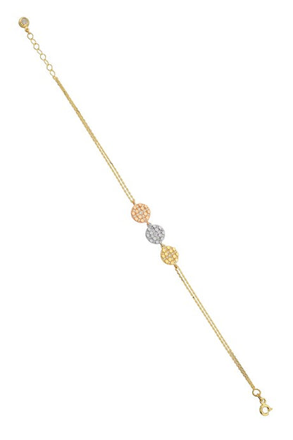 Bracelet trois couleurs en or massif | 14K (585) | 3,00 gr