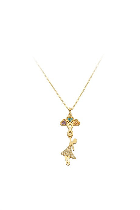 Collier ballon coeur volant en or massif | 14K (585) | 2,22 grammes