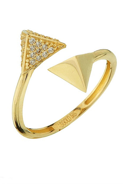 Bague réglable triangle en or massif | 14K (585) | 2,05 grammes