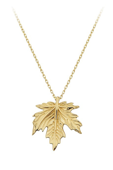 Collar de hoja de oro macizo | 14K (585) | 1,91 gramos