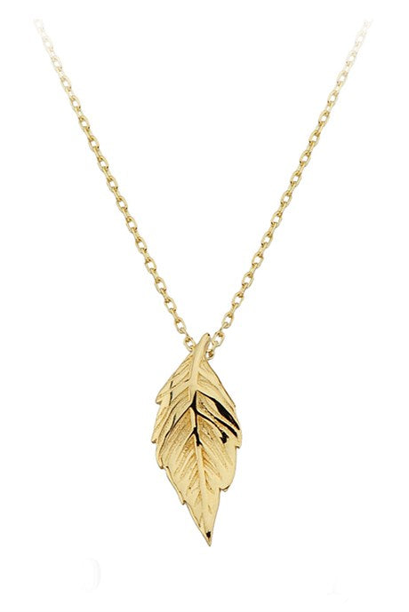 Solid Gold Leaf Necklace | 14K (585) | 1.51 gr