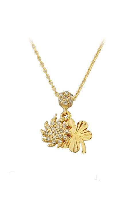 Collier feuille d'or massif | 14K (585) | 1,58 g