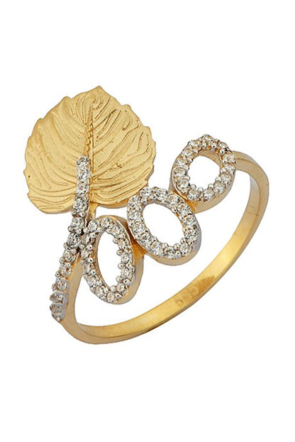 Bague design feuille d'or massif | 14K (585) | 2,33 grammes