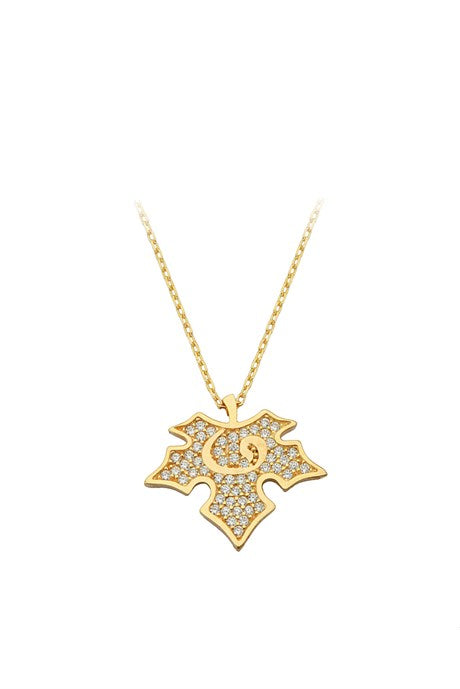 Collier Vav en feuille d'or massif | 14K (585) | 2,50 gr