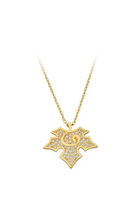 Collier Vav en feuille d'or massif | 14K (585) | 2,50 gr