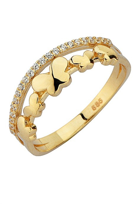 Solid Gold Half Eternity Butterfly Ring | 14K (585) | 2.30 gr