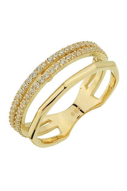 Anillo de oro macizo con diseño de media eternidad | 14K (585) | 2,87 gramos