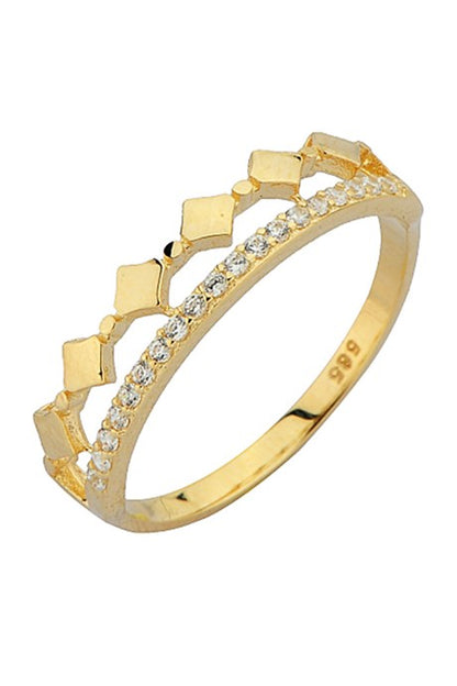 Solid Gold Half Eternity Design Ring | 14K (585) | 1.49 gr