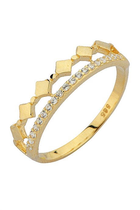 Solid Gold Half Eternity Design Ring | 14K (585) | 1.49 gr