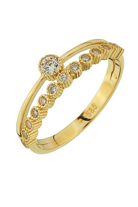 Solid Gold Solitaire Ring | 14K (585) | 2.30 gr