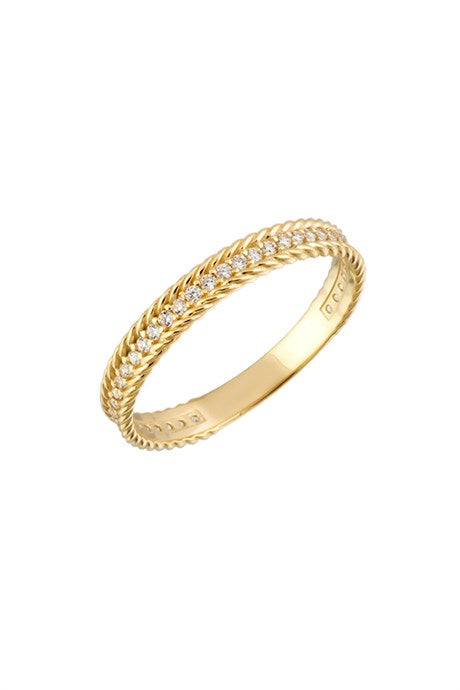 Solid Gold Half Eternity Gemstone Ring | 14K (585) | 1.59 gr
