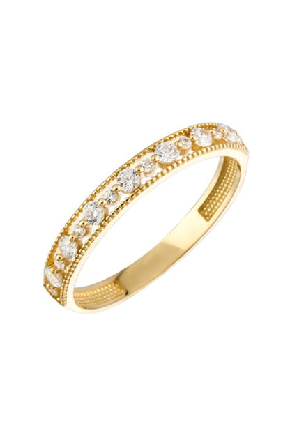 Solid Gold Half Eternity Ring | 14K (585) | 1.45 gr