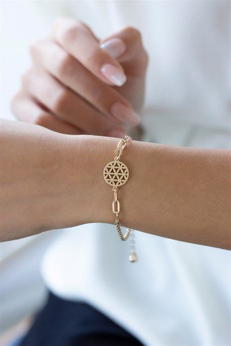 Bracelet Fleur de Vie en Or Massif | 8K (333) | 2,83 grammes