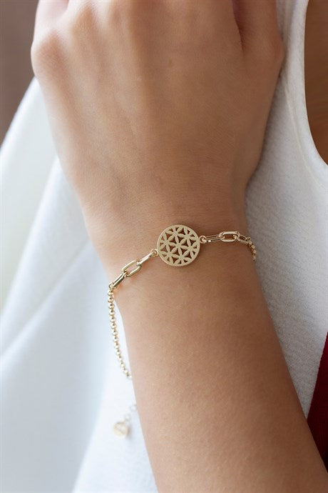 Bracelet Fleur de Vie en Or Massif | 8K (333) | 2,83 grammes