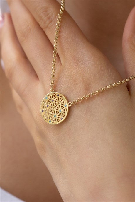 Collier fleur de vie en or massif | 14K (585) | 4,66 grammes