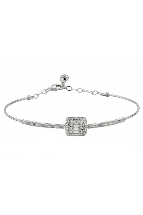 Bracelet de pierres précieuses baguette de printemps en or massif | 14K (585) | 4,34 grammes