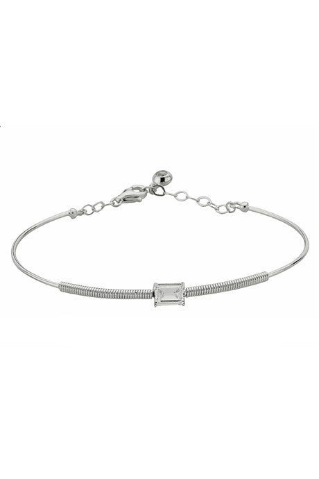 Bracelet de pierres précieuses baguette de printemps en or massif | 14K (585) | 3,79 grammes