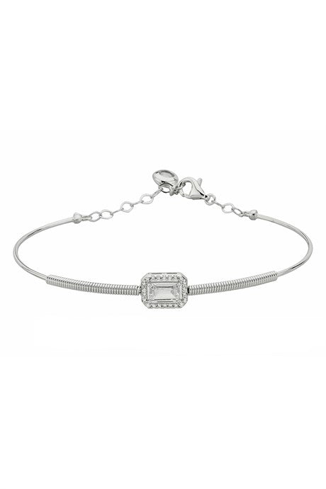 Bracelet de pierres précieuses baguette de printemps en or massif | 14K (585) | 4,05 grammes