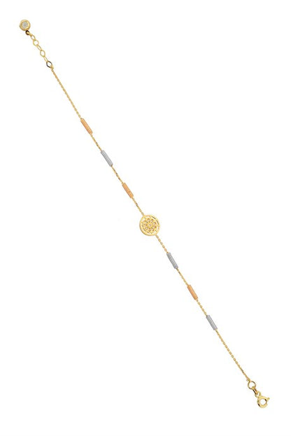 Pulsera de flor de primavera de oro macizo | 14K (585) | 2,31 gramos