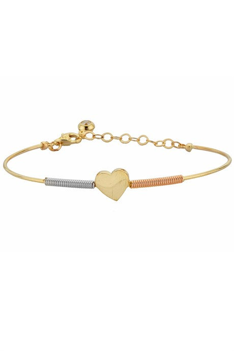 Solid Gold Spring Heart Bracelet | 14K (585) | 3.49 gr