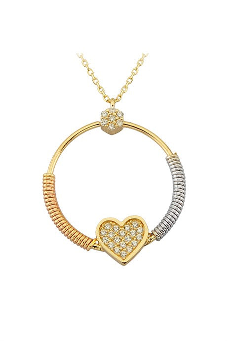 Solid Gold Spring Heart Necklace | 14K (585) | 2.60 gr