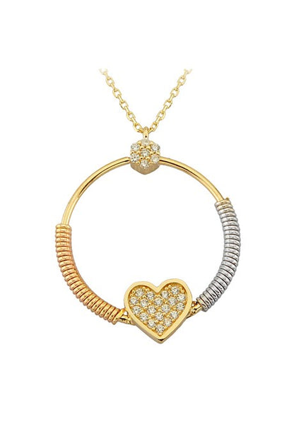 Collar de corazón de primavera de oro macizo | 14K (585) | 2,60 gramos