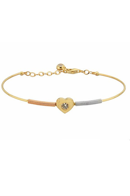 Pulsera de corazón de primavera de oro macizo | 14K (585) | 3,63 gramos