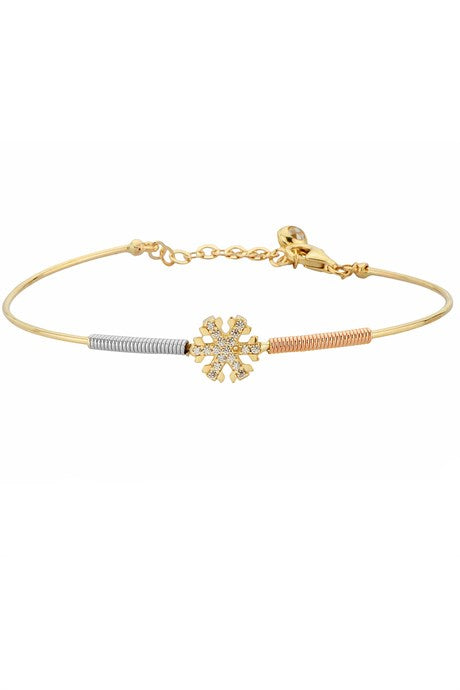 Pulsera de copo de nieve de primavera de oro macizo | 14K (585) | 3,96 gramos