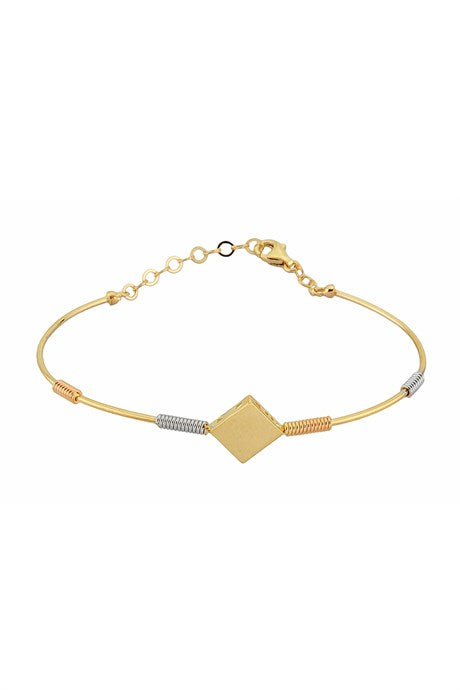 Pulsera de oro macizo con diseño de primavera | 14K (585) | 3,59 gramos