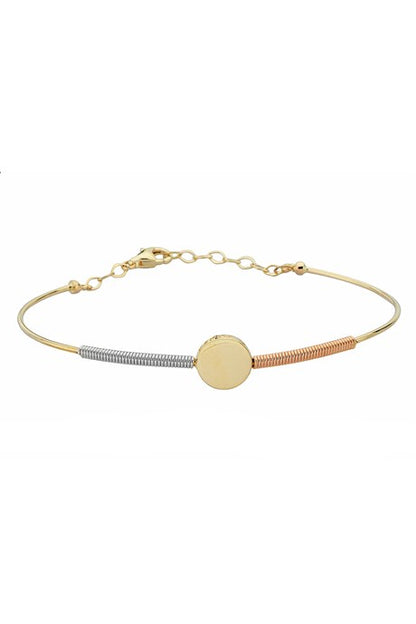 Pulsera de oro macizo con diseño de primavera | 14K (585) | 3,51 gramos