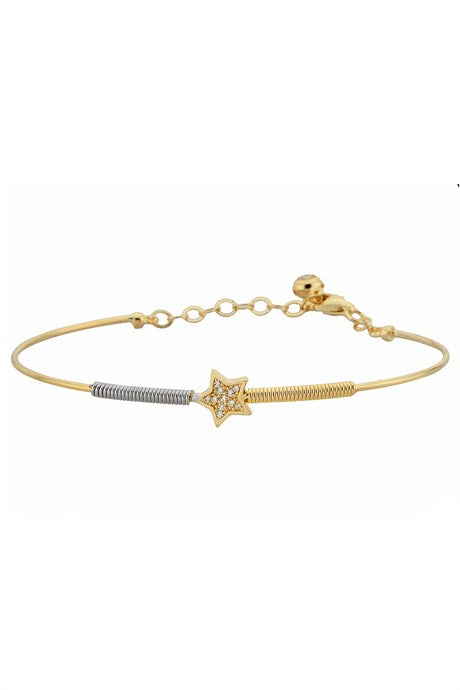 Pulsera de estrella de resorte de oro macizo | 14K (585) | 3,39 gramos