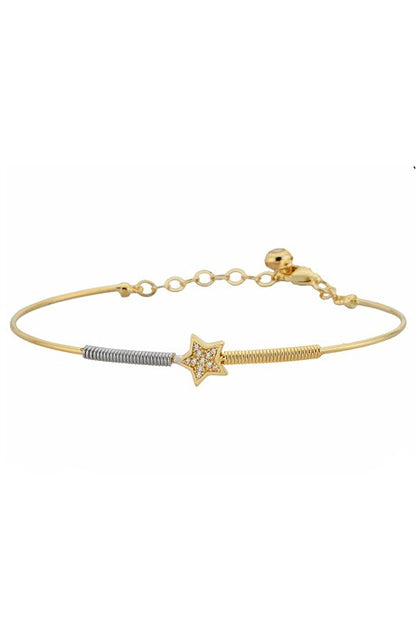 Pulsera de estrella de resorte de oro macizo | 14K (585) | 3,39 gramos